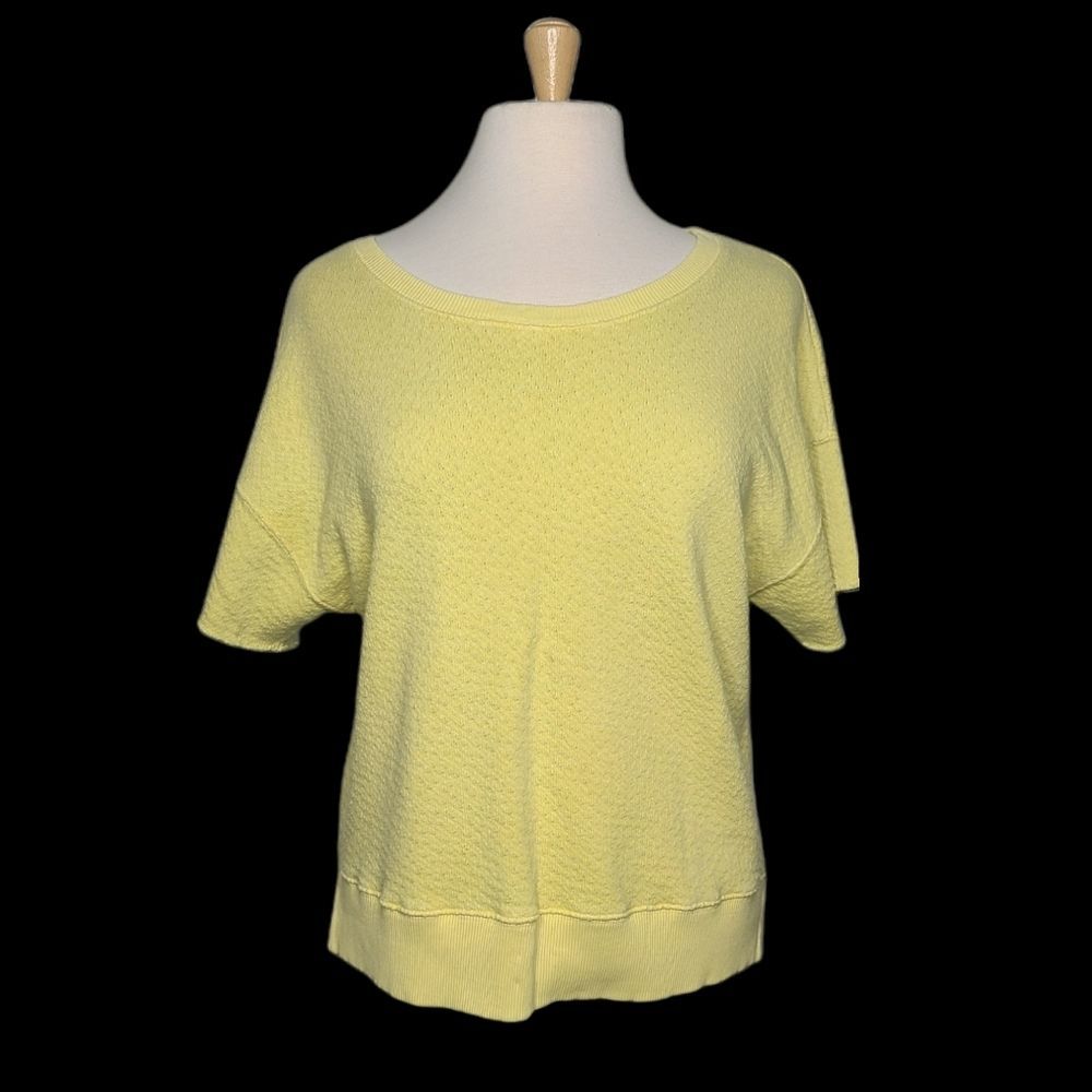 Woman's Mododoc Raw Hem Short Sleeve Sweat Top Small